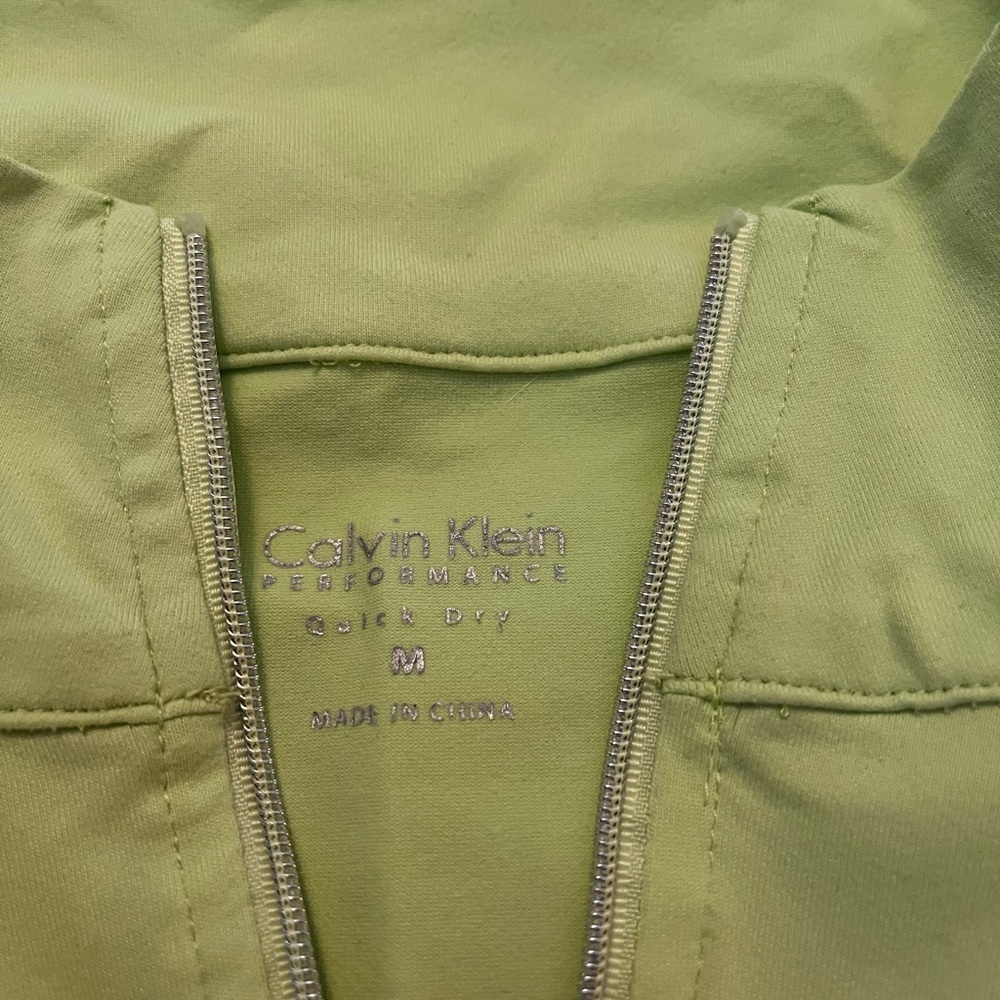 Calvin Klein/women’s zipper jacket, lime green,size M - Picture 2 of 6